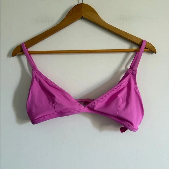 SKIMS Neon Orchid Pink Swim Adjustable Triangle Bikini Top size Large EUC - Picture 6 of 9